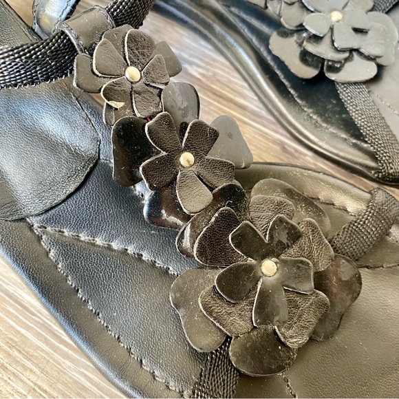 Prada black leather Calzature Donna Flower Easy kitten heel sandals size 36 - Picture 6 of 12